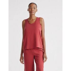 Quince Women 100% Washable Silk Pajama Tank Crimson S NWOT